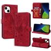 CASAFUNY Custodia per iPhone 14, Cover iPhone 14 2022, Custodia Pelle Protettiva Portafoglio Magnetica Flip Case Libro per iPhone 14, rosso