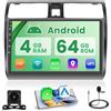 Hikity 5G WiFi 4+64G Android Autoradio per Suzuki Swift 2005-2010, 10 Pollici IPS Touch Screen Stereo Auto con Wireless Carplay Android Auto Bluetooth5.0 FM/RDS GPS SWC AHD Retrocamera