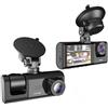 GiDaCom Videoregistratore Auto Dashcam 3 Canali Full HD 1080P | Sistema a 3 Telecamere (Anteriore + Posteriore + Interno/Abitacolo) | Doppio Obiettivo Anteriore, Schermo LCD 3, Scatola Nera G-Sensor