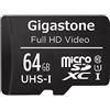 GIGASTONE Scheda di Memoria Micro SDXC da 64 GB con Adattatore SD, A1 U3 4K, Fino a 90 MB/s di Lettura, 30 MB/s di Scrittura per Fotocamere Videocamere Tavoletta Dashcam GoPro Canon Nikon DJI Drone