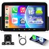 VECHTEL 4G+64G Android 15 Autoradio 1 Din con Carplay Android Auto senza Fili, 7 Pollici HD IPS Schermo Tattile Stereo Auto Supporto Bluetooth 5.0 Radio FM RDS GPS Wi-Fi Mirror Link USB Telecamera