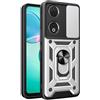 HONLEN Custodia Adatta per HONOR 90 5G (6.7 Inches), Cover per PC Armor Anello kickstand con Base Magnetica - Argento
