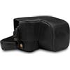 MegaGear Custodia in Vera Pelle compatibilie con Sony Alpha A6100, A6400 (16-50mm) - Nero