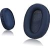Krone Kalpasmos Cuscinetti auricolari di ricambio compatibili con Sony WH-CH700N, WH-CH710N, cuscinetti auricolari di ricambio in memory foam in pelle proteica, blu