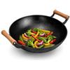Silk Route Home Wok - Padella wok in ghisa, 32 cm, con due manici