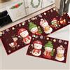 Hoimlm Set di 2 tappetini da cucina di Natale, tappeti natalizi lavabili antiscivolo per corridoio, soggiorno, cucina, Lavanderia (Natale Rosso G, 43x150 cm+43x75 cm)