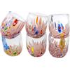 MurArt Bicchieri di Murano.Collezione DREAM. Set 6 Bicchieri da 35 ml Alt 10,5CM.In Vetro soffiato, Lavorato a Mano artigianalmente. Made in Italy (Viola, Bicchierini Liquore 6Pz)