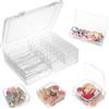 AIOUHMYM Piccole Scatole Portaoggetti in Plastica, Piccola Scatola Trasparente con Coperchio, Porta Minuteria Plastica con 23 Divisori, Scatole Organizer per Piccoli Oggetti Gioielli Perline Arte Orecchini