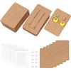 Swpeet Kit Assortimento di 300 Carte Espositive per Orecchini in Colore Pelle, 100 Pezzi da 8,9 x 6,1 cm Carte Quadrate Portaorecchini con Retro in Silicone per Orecchini e Sacchetti Autoadesivi