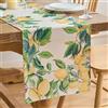 Dokeleen Runner Tavola Limone Tovaglia Poliestere Foglie Verdi Decorazione per Tavolo da Pranzo Runner per Decorazioni Interni Esterni Cucina Caffè Feste Matrimoni Tavolo da Pranzo Cene di Famiglia 33x183cm