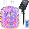 WoskjXas Solare Corda Luminosa, 22m 200LEDs Luci Esterno Solare, Luci Stringa Solari Telecomando, Impermeabile Luci Decorative con 8 Modalità per le Feste di Natale, Matrimoni in Giardino