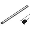 ledscom.de Luce sottopensile a LED SIRIS nero opaco con alimentazione, piatto, 50cm, 655lm, bianco
