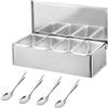 IGTOPS Contenitore per ingredienti con coperchio e cucchiaio, contenitore per spezie, contenitore per barbecue, contenitore per ingredienti per pizza, accessori da cucina all'aperto, contenitore in