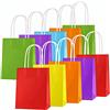OWill Sacchetti di carta colorati, 10 pezzi, sacchetti regalo, sacchetti di carta piccoli con manico, sacchetti regalo di compleanno per bambini, sacchetti per feste in carta kraft per compleanno dei
