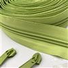WKXFJJWZC Cerniera a spirale lunga in nylon 5#, 10 metri, con 20 cursori per cerniera per accessori di abbigliamento fai da te e cucito (20 colori) (verde)