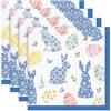 Arquiel Tovaglioli Pasqua Coniglietto Set Di 4, Tovaglioli Di Stoffa 100% Cotone Riutilizzabili Morbido Tovaglioli Da Tavola Perfetto Per Feste,Festival, Ristoranti(45 Cm X 45 Cm)