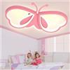 LUOLONG Lampada da Soffitto a LED per Bambini a Farfalla Dimmerabile - Acrilico Creativa per Camera dei Bambini e Camera da Letto della Ragazza - Rosa 92cm