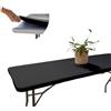 GLOP Copritavolo Nero Elasticizzato [122 x 60 cm] - Tovaglia per Tavolino 120 cm (4ft) da Stand, DJ, Fiera e Campeggio - Fodera Rettangolare Piccola Lavabile No Stiro - Copertura Spandex Aderente