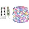 Clearhill Ghirlanda luminosa USB multicolore 100 LED con telecomando, 8 modalità, timer e dimmerabile per Natale, camera, interni/esterni