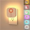 AVEKI Presa notturna con sensore di movimento e sensore di luce, 7 colori di luce, luce LED, luce notturna per bambini, 3 livelli, dimmerabile, luce notturna per cameretta dei bambini, camera da letto
