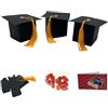 Ingrosso e Risparmio Set Laurea 20PZ Scatolina Tocco Portaconfetti con Nappina Gialla Decorativa 20 Bustine Confetti Rossi 20 Bigliettini Personalizzabili Gadget Festa Celebrazione