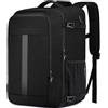 PUSLOM Zaino 55x35x25 Bagaglio a Mano 55x35x25 Zaino da Viaggio Borsa da Cabina per Voli Uomo Donna,18.4 Pollici Zaino Porta PC con Caricatore USB per Trekking Lavoro Nero
