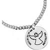 Beloved ❤️ Bracciale donna con incisione, braccialetto in acciaio con perle emozionale - frasi, pensieri, parole con charms - ciondolo pendente - misura regolabile