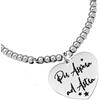 Beloved ❤️ Bracciale da donna, braccialetto in acciaio emozionale - frasi, pensieri, parole con charms - ciondolo pendente - misura regolabile - incisione - argento (FR10)