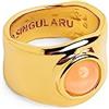 SINGULARU - Anello My Rose Quartz. Ottone con Finitura Placcata Oro 18 Kt e Pietra Naturale. Gioielli da Donna. Taglia 18