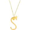 Beloved Collana con ciondolo da donna in acciaio con iniziale - pendente lettera Maxi - collana con catenina regolabile - Colore Silver o Gold (Colore Gold LETTERA S)