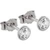NKlaus PAIO Orecchini a perno 4,5mm oro bianco 585 orecchini oro 14 carati cristallo zircone bianco 2075