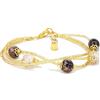 Sospiri Venezia Bracciale Donna Vetro Murano con Perle | Confortevole ed Elegante | Idea Regalo con Scatola Inclusa e Certificato | Per Mamma, Fidanzata, Amica (Oro Nero-Bianco)