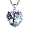 INFUSEU Collana Albero Della Vita Forma di Cuore Cristal Collane Cristallo Pietra di Luna Bicolore Ciondolo Abbraccio Gioielli Ciondolo Yoga Fortunato Regalo per Le Donna Uomo