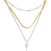 Beloved ❤️ Collana donna in acciaio a tre file con diverse catene - con charms bacchetta magica - 3 colori - Regolabile con moschettone