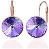 YONVUN Austriaco Cristallo Rotondo Goccia pendenti Leverback Orecchini | Placcato 18K/Rose Gold zircone pietra preziosa cerchio argento Pendenti Gioielli Regalo per Moglie Mamma Figlia Fidanzata