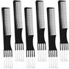 LIQWEI 6 pettini a doppia testa, in metallo nero, per donne e donne, per acconciature, capelli spessi, sottili