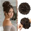 FESHFEN Chignon Finto per Capelli, Elastici Chignon Finti Sintetica Ondulato Capelli Naturale Coda di Cavallo Brunetta Calda Posticci per Capelli Spessi Updo per Donne Ragazze, 55g