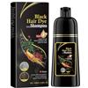 Wootapson Instant Hair Dye Shampoo 3 in 1, Shampoo Colorante Tinta a lunga Durata, per Capelli per Donna Uomo, Colore Naturale, Morbido e Liscio, Copre Efficacemente i Capelli Grigi-Black