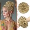 FESHFEN Chignon Finto per Capelli, Elastici Chignon Finti Sintetica Ondulato Capelli Naturale Coda di Cavallo Castano Chiaro & Biondo Cenere Posticci per Capelli Spessi Updo per Donne Ragazze, 55g