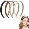 ASOMI 4 fasce per capelli da donna sottili a maglia alla moda antiscivolo per capelli da donna, graziosi accessori per capelli tinta unita (nero, cachi, caffè, crema)