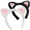 corgi butt Fascia per il viso con asciugamani da polso, in morbido pile corallo, fascia per trucco spa, design elastico per la cura della pelle, con orecchie d'orso (set di fascia per capelli con gatto bianco e