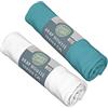 babyCalin - Set 2 lenzuola con angoli Blu tropicale/bianco 70x140x17 cm