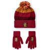 Harry Potter Set di cappelli e guanti per bambini | Cappello invernale unisex lavorato a maglia rosso e giallo con stemma di Grifondoro | Berretto con pompon taglia unica con guanti