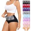 PPBYS - Mutande da donna in cotone, a vita alta, slip traspiranti, biancheria intima morbida, confezione multipla, XL