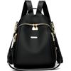 CYchen Borse Spalla Zaino Donna, Borsa Zainetti Elegante, Zainetto Impermeabile in Nylon Nero, Zaini Piccolo Antifurto da Donna, Università Pelle Tracolla a Zainetto per Shopping Scuola Viaggio Lavoro