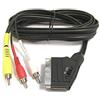 PremiumCord SCART - Cavo 3 x CINCH, maschio a maschio, interruttore IN/out, nero, 1,5 m