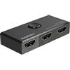 PremiumCord Switch HDMI 2.0, Ultra HD 4K 2160p 60Hz, Full HD 1080p, 3D, 4:4 bidirezionale 2-1 o 1-2, HDCP 2.2, alloggiamento in plastica, colore nero