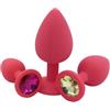 CUPIDO TOYS Plug Anale in Silicone con Diamane. Butt Plug Dilatatore Anale per Uomo/Donna con Pietra Brillante - Taglie progressive Piccolo S/Medio M/Grande L (Rosso, L)