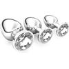 halercay 3 Pezzi Anal Butt Plug,S+ M+ L Set Sex Toy,con diamante di cristallo trasparente,per uomo donna principianti giocattoli del sesso(bianco)