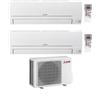 Mitsubishi Climatizzatore Dual Split Linea Smart MSZ-HR 9+9 con MXZ-3HA50VF con Inverter R-32 Wi-Fi Opt. Classe A++ ,